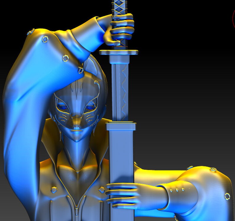 Amiibo 3d Print Miniatures Hero Xl Phantom Thieves Persona 5 Ps4 Yusuke Kitagawa The Fox With Long Katana Sword Weapon