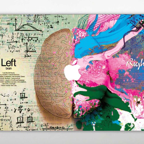 Painting Macbook Skin Left Right Brain Macbook Decal Macbook | Etsy