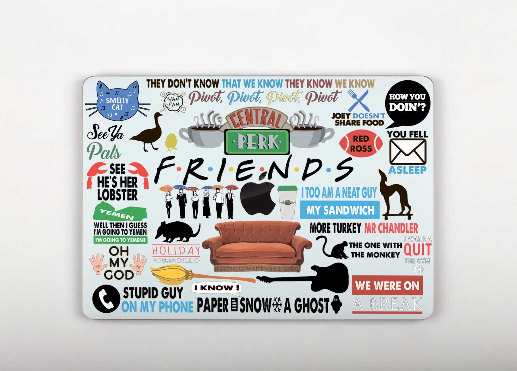 Friends Mac Macbook Decal Friends Laptop Stickers Macbook Etsy