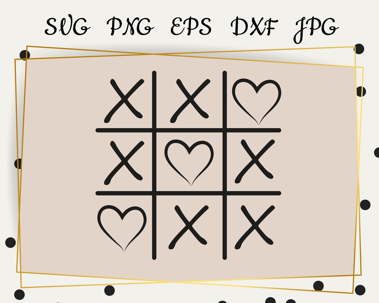 Tic Tac Toe Hearts SVG Image Upload File St. Valentine’s - Etsy