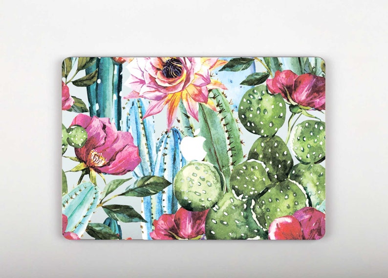 Cacti Flowers Macbook Decal Floral Stickers Macbook Air 13 Etsy