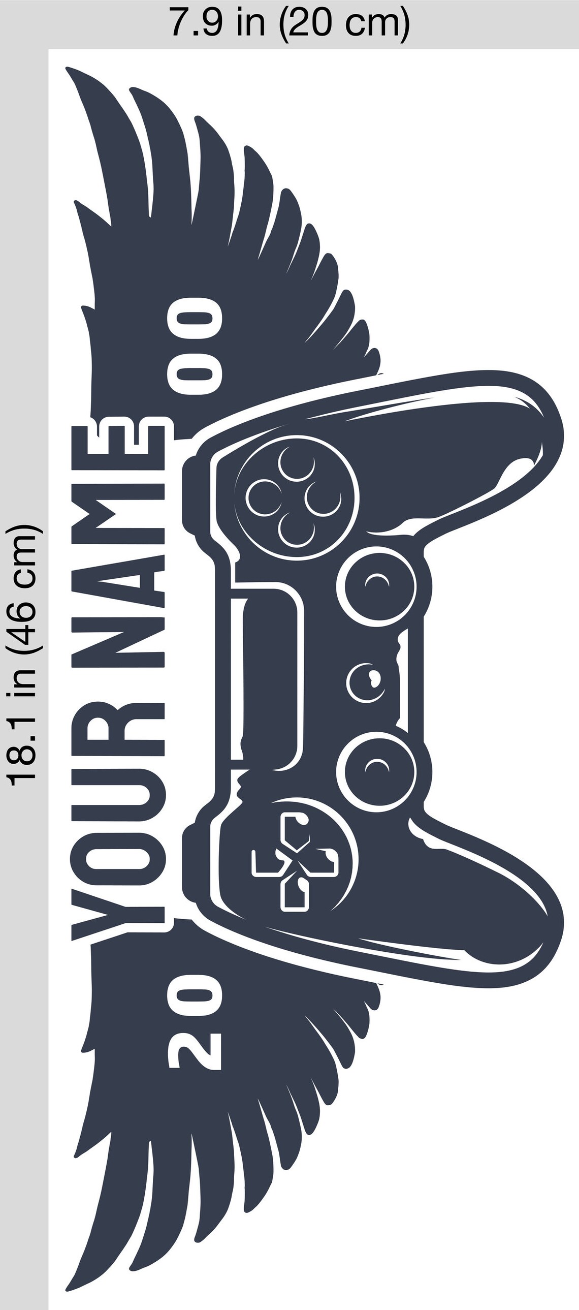 Custom Name Gamer Wall Sticker Gaming Art Décor Wall Decal Set Etsy