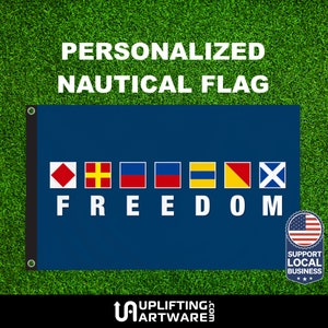 Custom Boat Flag Personalized Using Nautical Signal Symbols