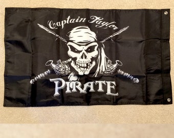 Large Black Pirate Flag – Jolly Roger Skull & Bones 90x150cm – Party Decor
