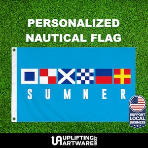 Custom Boat Flag Personalized Using Nautical Signal Symbols