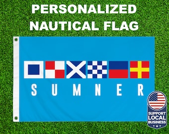 Custom Boat Flag Personalized Using Nautical Signal Symbols