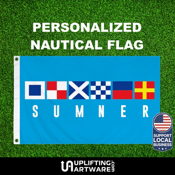 Custom Boat Flag Personalized Using Nautical Signal Symbols