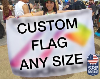 Custom Flag | Single Sided | Personalized Flag | Camp Flag | Festival Flag | Rave Flag | EDM Flag | Event Flag |  EDC Flag