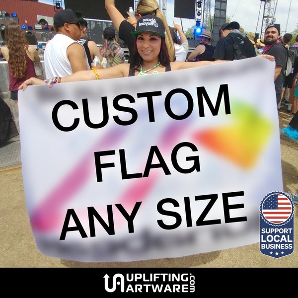 Custom Flag | Single Sided | Personalized Flag | Camp Flag | Festival Flag | Rave Flag | EDM Flag | Event Flag |  EDC Flag