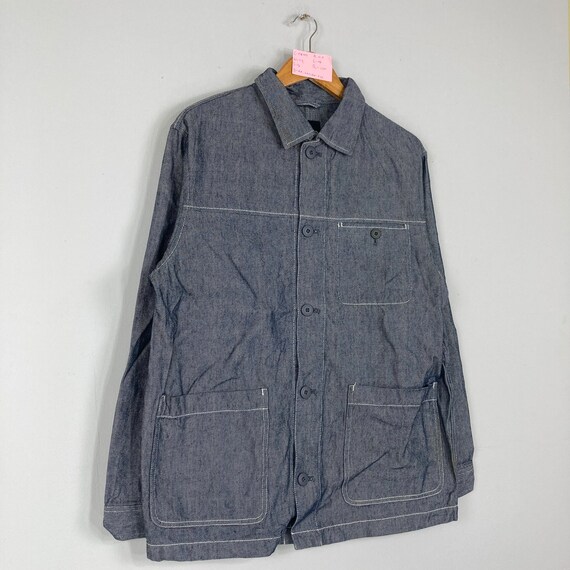 Veste en jean UNIQLO vintage des annees 90 boutonnee Uniqlo marque japonaise Workwear Jean veste Uniqlo Streetwear mode veste taille moyenne Etsy France