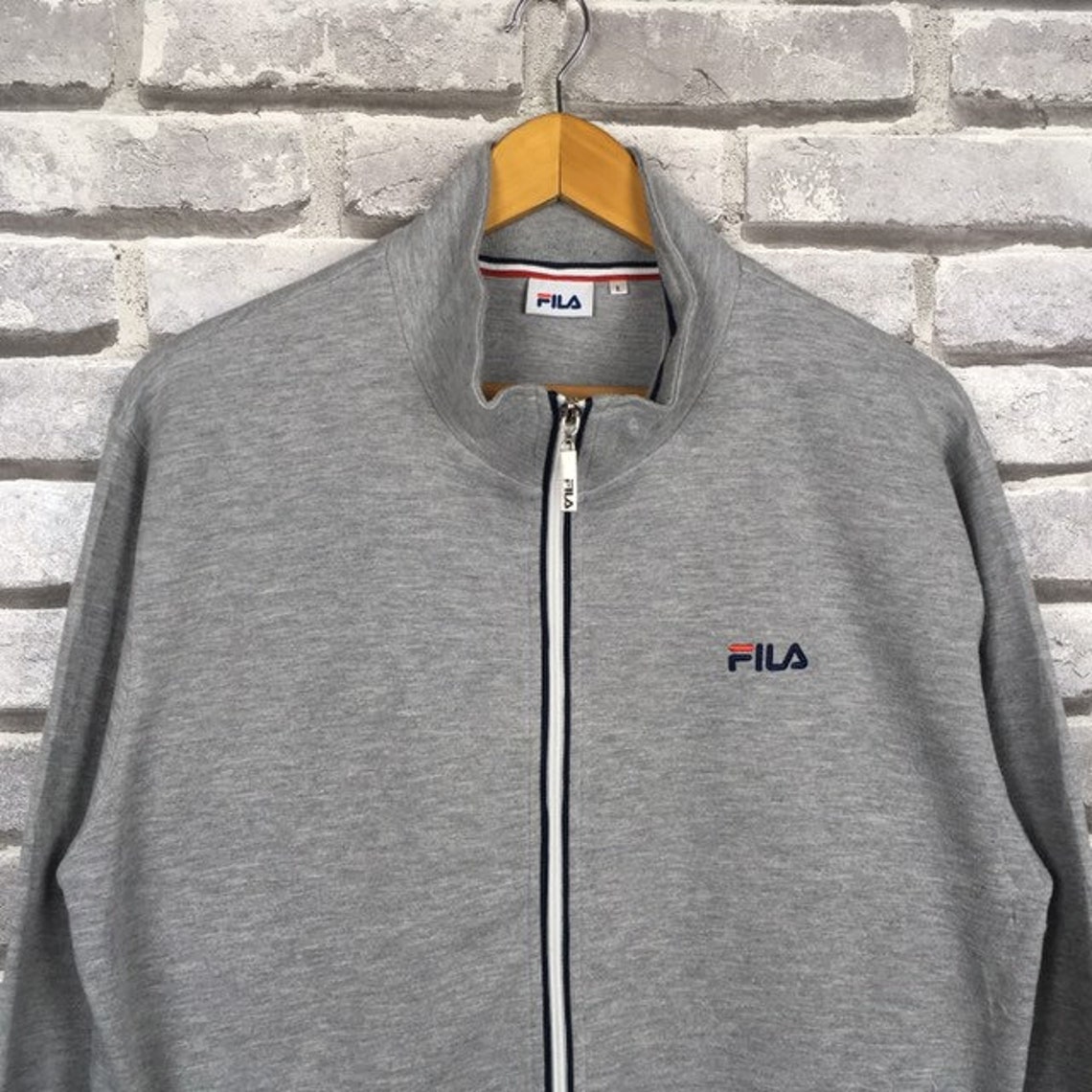 Vintage FILA Zipper Sweatshirt Embroidered Logo Zipper up Grey - Etsy