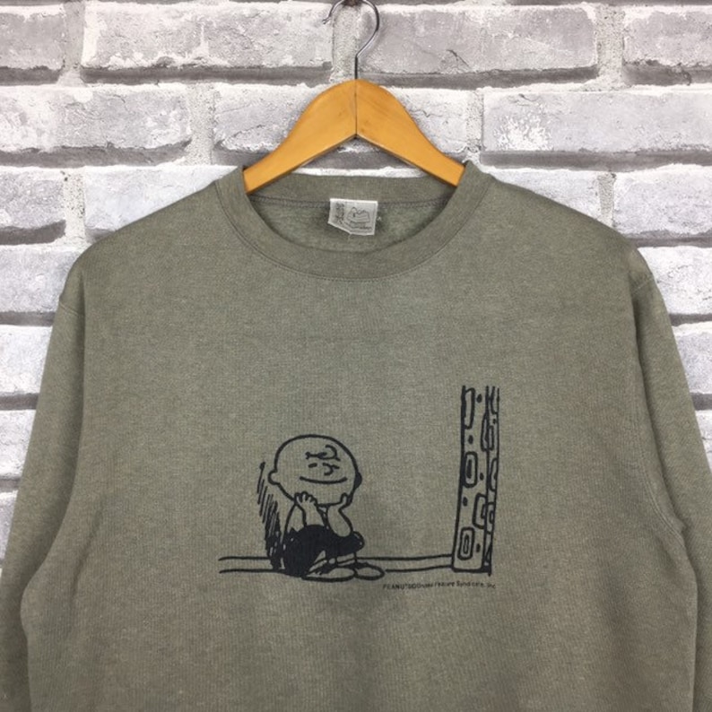 Vintage PEANUTS Sweatshirt Big Image Logo Woodstock 90s Sweatshirt Cartoon Anime Series