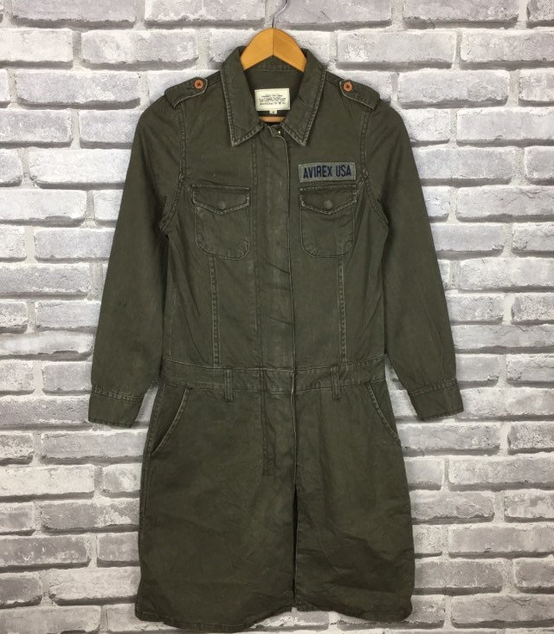 Vintage AVIREX USA Womens Long Jacket Coat Army Parka Styled Etsy