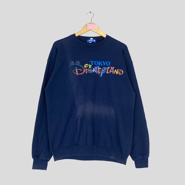 Vintage TOKYO DISNEYLAND Crewneck Sweatshirt Big Logo Distressed Colour Tokyo Disneyland Sweater Disneyland Jumper Pullover Large Size