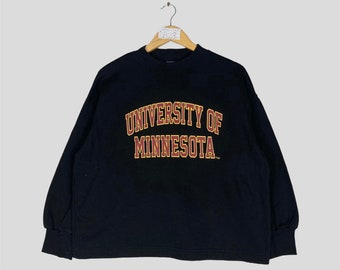 Vintage 90s UNIVERSITY OF MINNESOTA Cropped Crewneck Sweatshirt Big Logo University of Minnesota  Usa Jumper Pullover Minnesota Sweater X-L