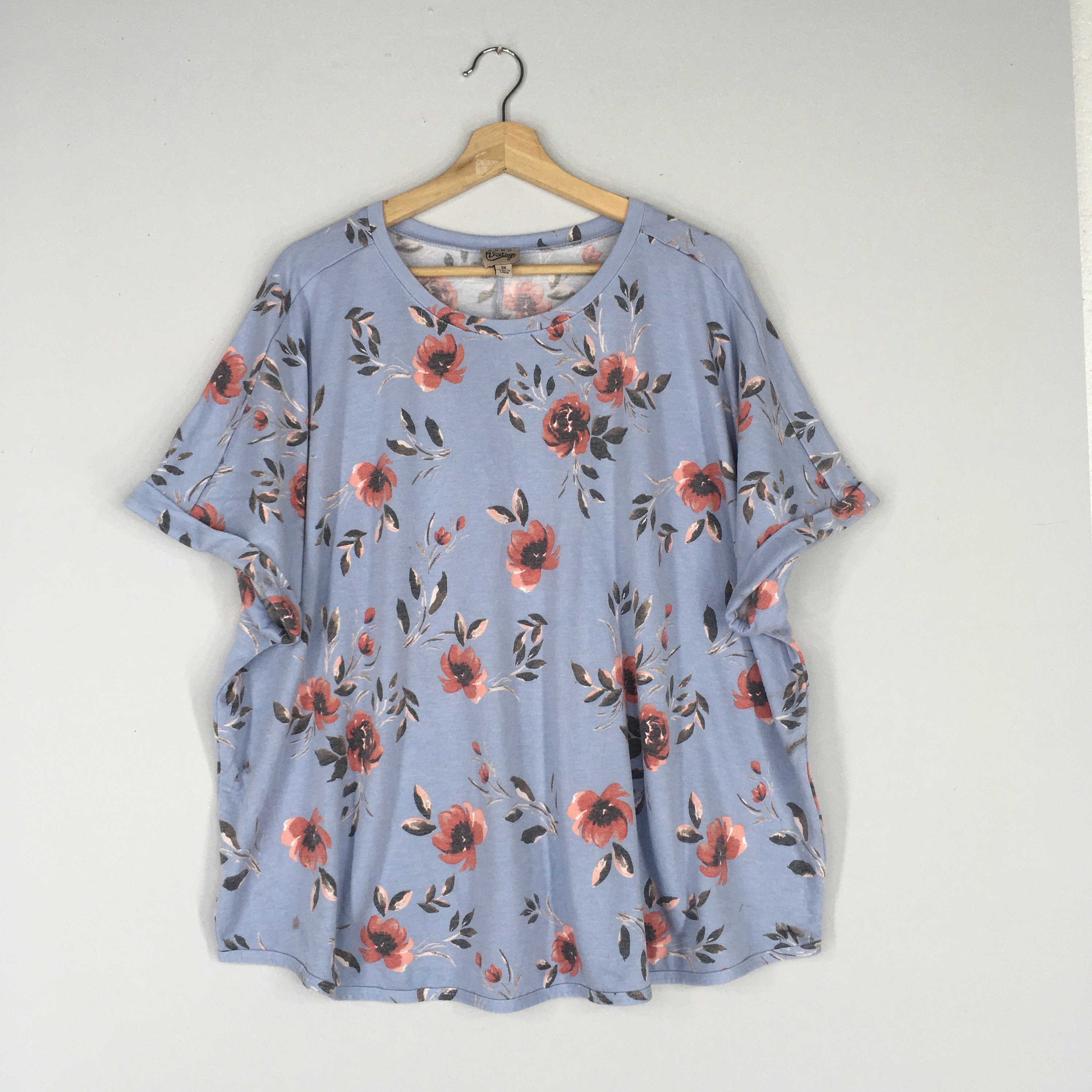 Vintage COMO VINTAGE Women Blouse Shirt Full Flower Printer Soft Blouse ...