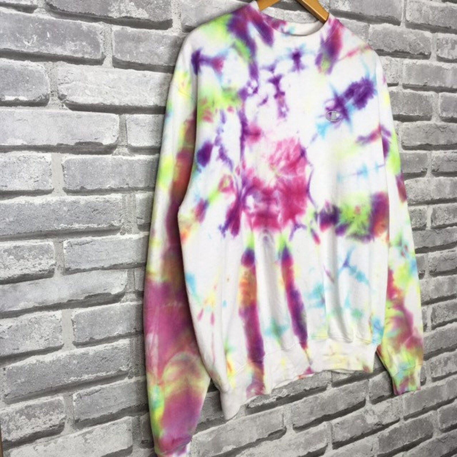 Vintage 90s CHAMPION Tye Dye Sweatshirt Multicolour - Etsy