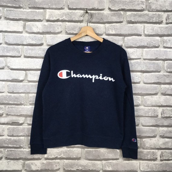 Vintage CHAMPION Women’s Cropped Sweatshirt Big L… - image 1