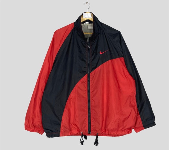 Vintage 90s NIKE Swoosh Logo Windbreaker Jacket Button up Nike