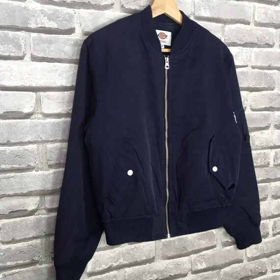 Vintage DICKIES Bombers Jacket Zipper up Navy Blue Flight Jacket