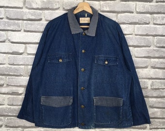 Vintage 90s ALTPUMP Denim Chore Jacket Button Up Workwear Jean Workers Jacket Streetwear 90s Vintage Jean Size Medium