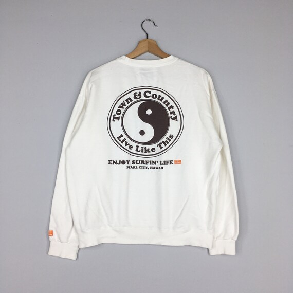 Vintage 90s TOWN and COUNTRY T&C White Sweatshirt Big Logo - Etsy