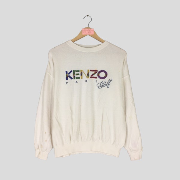 Vintage 90s KENZO Japanese Designer Crewneck Sweatshirt Big Logo KENZO Jumper Pullover Kenzo Sweater