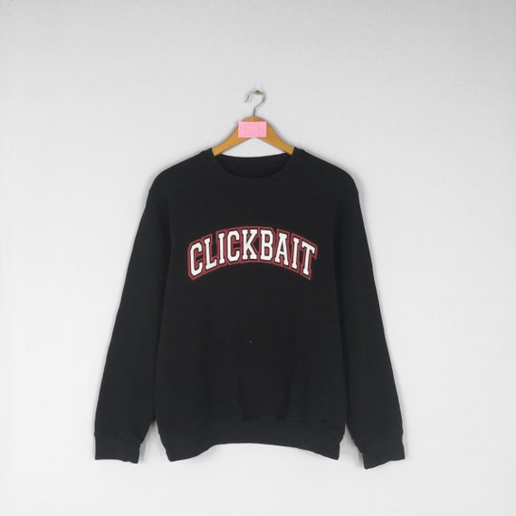 Vintage CLICKBAIT Crewneck Seatshirt Big Logo Spell Out Clickbait