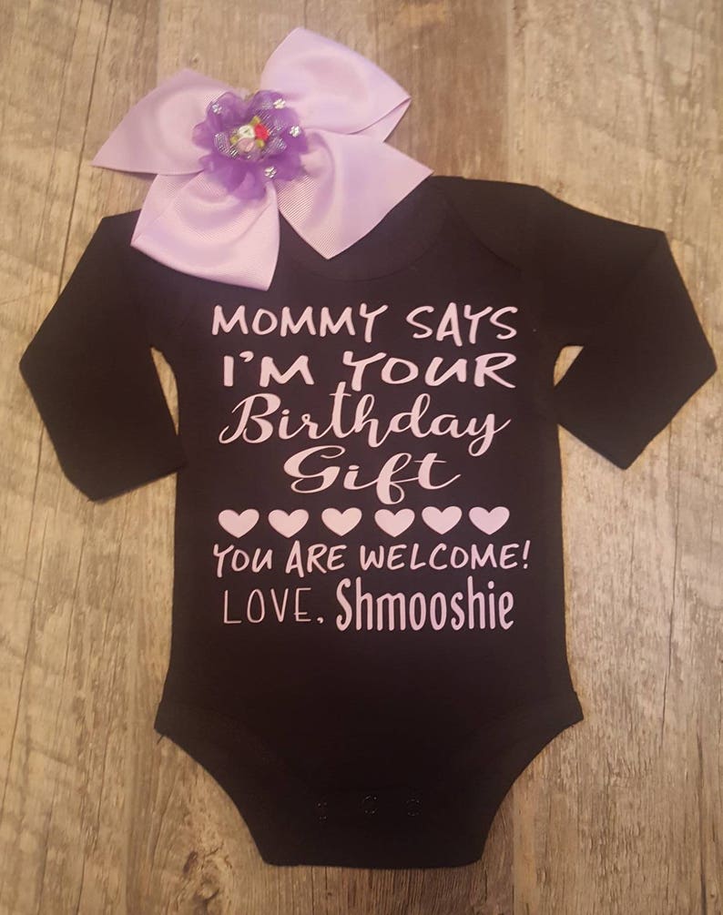 Baby Boy or Girl Happy Birthday Mommy Onesie Custom Made for Mom/'s Birthday