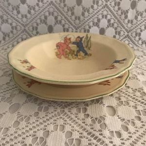 Vintage 1950s Alfred Meakin Pixie Ware Nursery Bowl and Plate