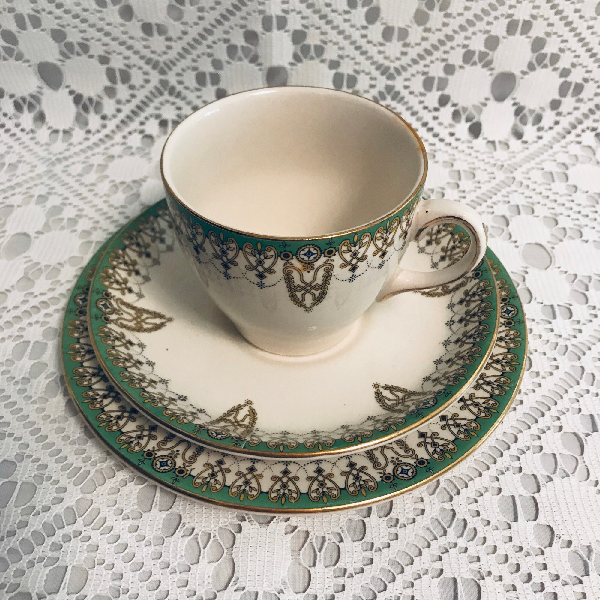 Vintage Royal Doulton Tivoli D6210 Tea Set Trio / Tea Cup and Saucer