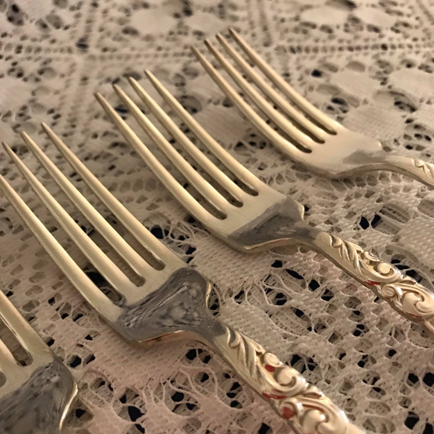 Vintage 1970s Silver Plate Dessert Forks / Vintage Cake Forks Etsy UK