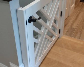 Modern Geometric Baby Gate and Dog Gate for Interior Stairs