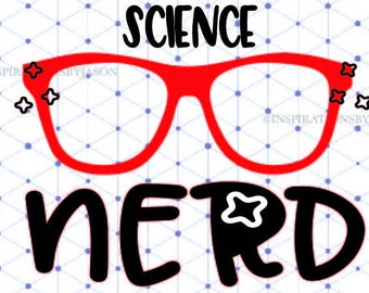 Science Nerd Svg, Science Teacher, Science Svg, Glasses Svg, Iron On Svg, Silhouette Cameo File, School Svg For Boy, Classroom Svg For Girl