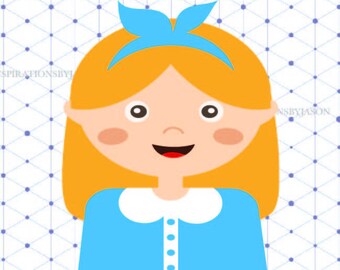 School Girl Costume Svg, Kid Birthday Party Theme Svg, Blonde Girl Svg, Cameo Silhouette Svg, Cricut Explore Kid Design, Kid Svg Cut File
