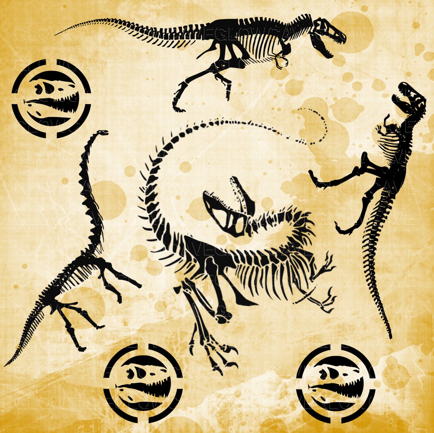 Dinosaur Silhouettes svg file Dinosuar Clip art Dinosaur | Etsy
