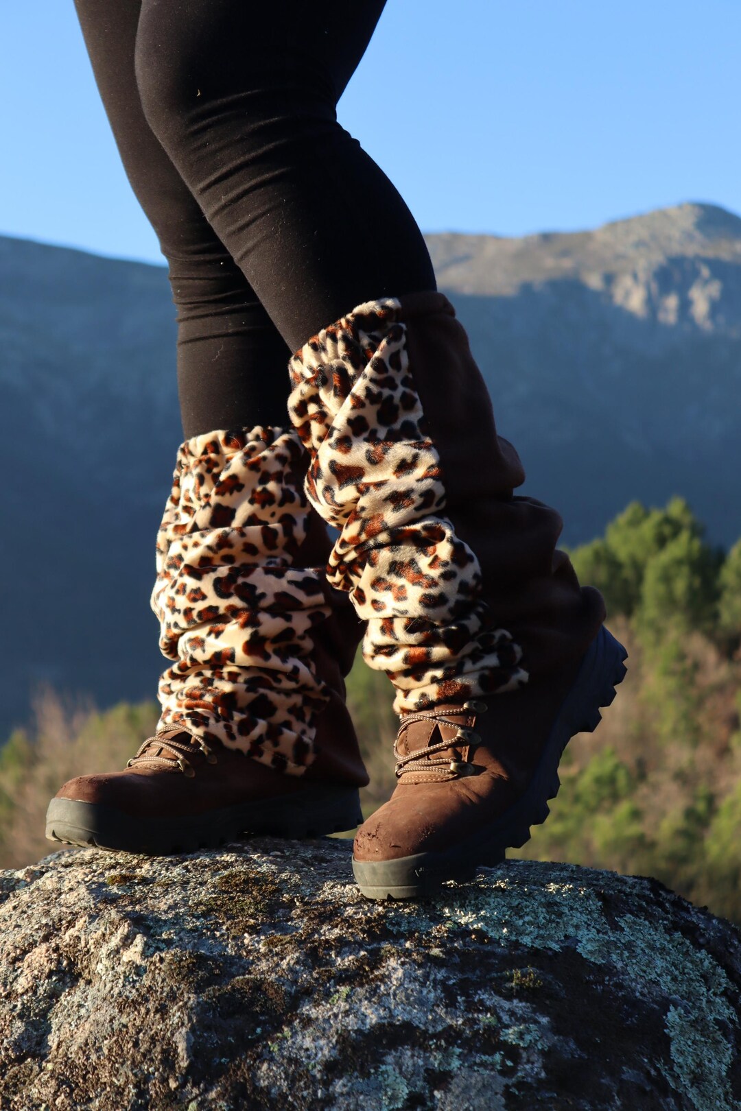 Leopard & Brown Fur Legwarmers Cozy Winter Rave Alternative Clothing ...