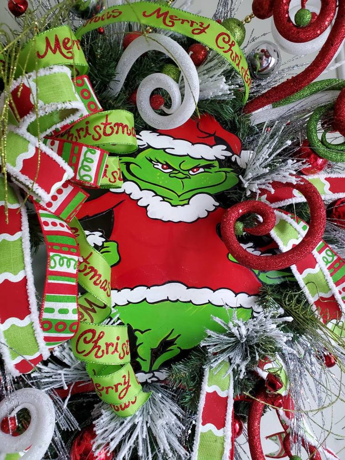 SALE Grinch Wreath Grinch Christmas Wreath Grinch Door Etsy
