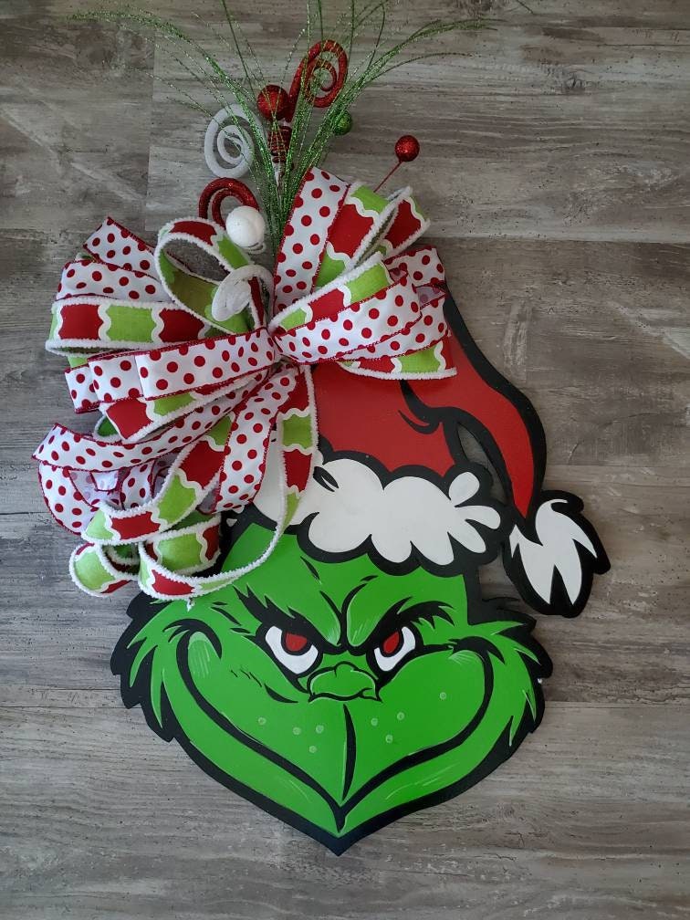 Christmas door hanger grinch door hanger door hanger grinch | Etsy