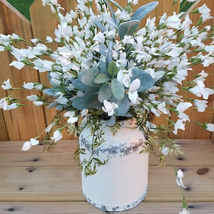 Farmhouse arrangement,white farmhouse  arrangement,farmhouse table arrangement,table centerpiece,country floral arrangement,farmhouse