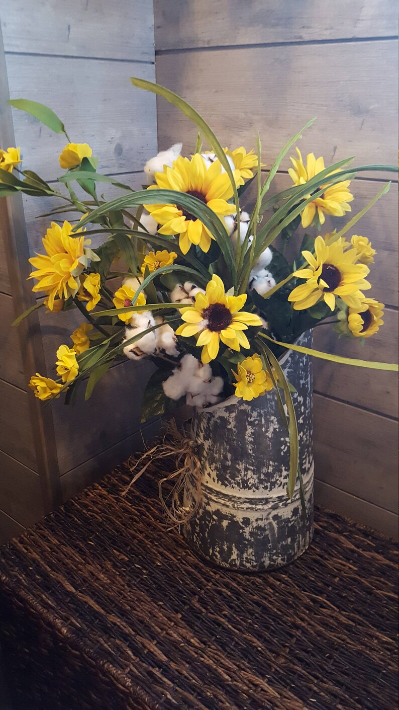 Farmhouse Floral Arrangement Farmhouse Floral Centerpiece Etsy