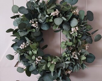 Greenery wreath for  door, door wreath, everyday door wreath, allseason door wreath, front door wreath, farmhouse wreath, farmhouse decor