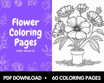60 Flower Coloring Pages For Adults (Printable)