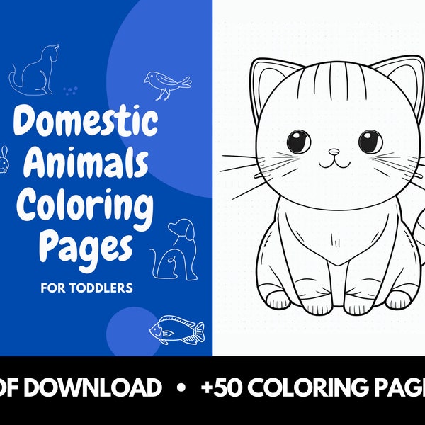 50 Animal Coloring Page: Domestic Animals (For Toddlers) Printable