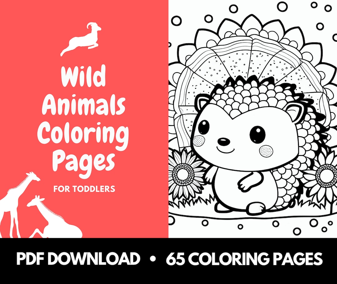 50 Animal Coloring Page: Wild Animals for Toddlers - Etsy