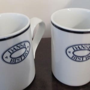 Set of 2 Accent Mugs Christianshavn Blue by Dansk, with Logo, Made in Portugal