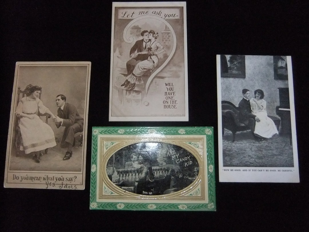 Antique Divided Back Postcards With Sweethearts, 19081911 Etsy
