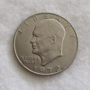 1972 Eisenhower Dollar Coin, Circulated, From the Estate of a Collector