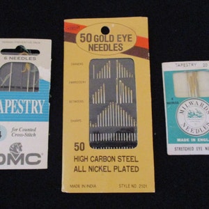 Vintage Needle Books, Different Manufacturers, Various Types of Hand Needles & Sizes image 2