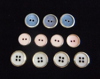 Lot of Vintage Metal Edged Buttons